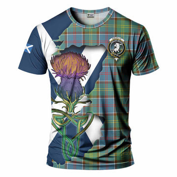 Colville Tartan Family Crest T-Shirt Scottish Thistle Celtic Inspired