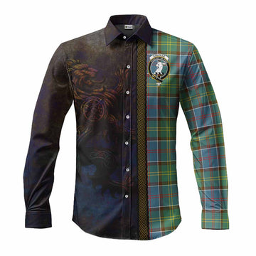 Colville Tartan Family Crest Long Sleeve Button Shirt Alba Gu Brath Be Brave Lion Ancient Style