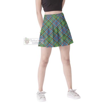 Colville Tartan Women's Plated Mini Skirt Cross Style