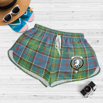 Colville Tartan Womens Shorts with Family Crest