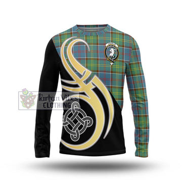 Colville Tartan Long Sleeve T-Shirt with Family Crest and Celtic Symbol Style Unisex - Tartan Vibes Clothing