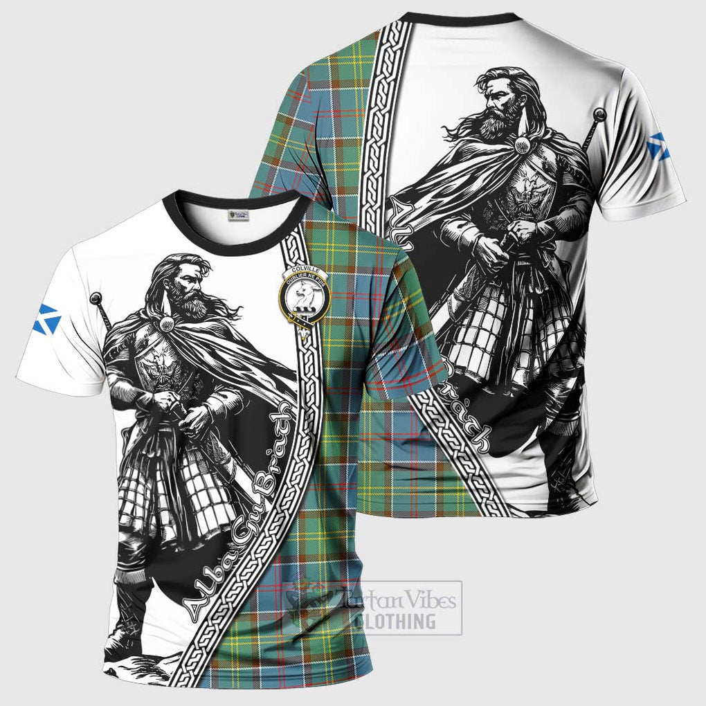 Colville Tartan Clan Crest T-Shirt with Highlander Warrior Celtic Style Kid's Shirt - Tartan Vibes Clothing