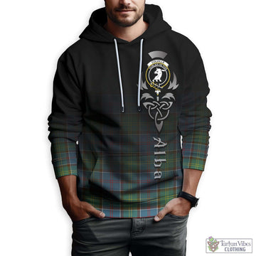 Colville Tartan Hoodie Featuring Alba Gu Brath Family Crest Celtic Inspired