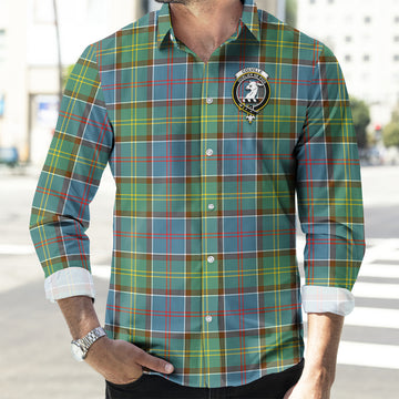 Colville Tartan Long Sleeve Button Up Shirt with Family Crest