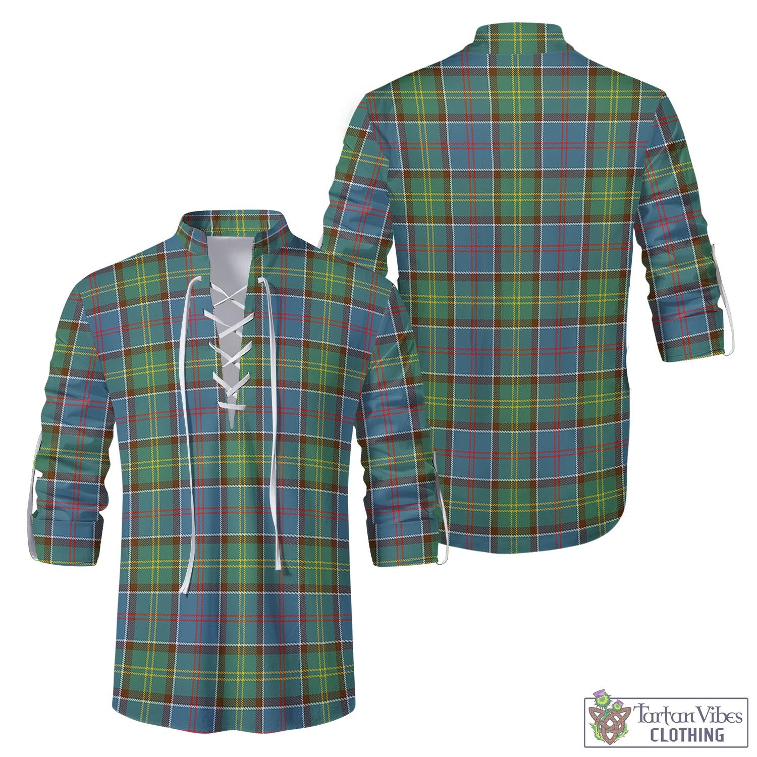 Tartan Vibes Clothing Colville Tartan Men's Scottish Traditional Jacobite Ghillie Kilt Shirt