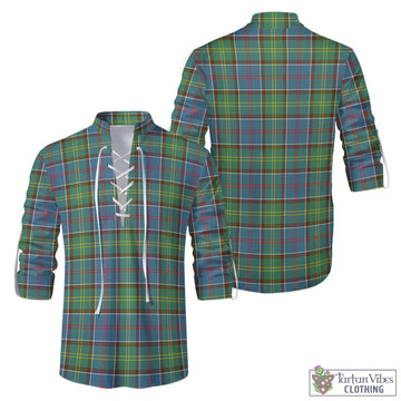 Colville Tartan Men's Scottish Traditional Jacobite Ghillie Kilt Shirt