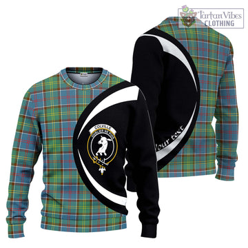 Colville Tartan Ugly Sweater with Family Crest Circle Style Unisex - Tartan Vibes Clothing