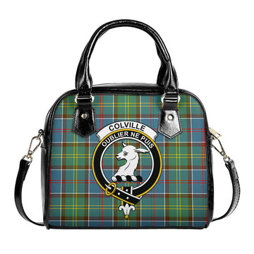 Colville Tartan Shoulder Handbags with Family Crest