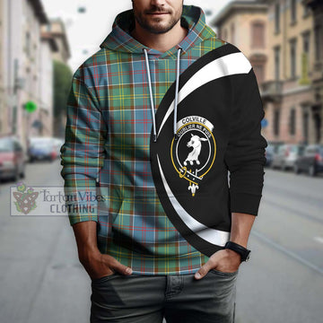 Tartan Vibes Clothing Colville Tartan Hoodie with Family Crest Circle Style