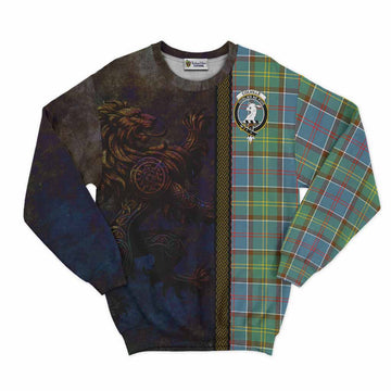 Colville Tartan Family Crest Sweatshirt Alba Gu Brath Be Brave Lion Ancient Style