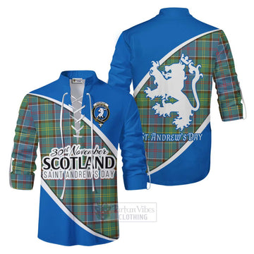 Tartan Vibes Clothing Colville Family Crest Tartan Ghillie Kilt Shirt Celebrate Saint Andrew's Day in Style