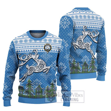 Colville Clan Christmas Ugly Sweater Celtic Reindeer Style