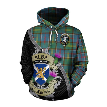 Tartan Vibes Clothing Colville Tartan Family Crest Cotton Hoodie Lion Rampant Royal Thistle Shield Celtic Inspired
