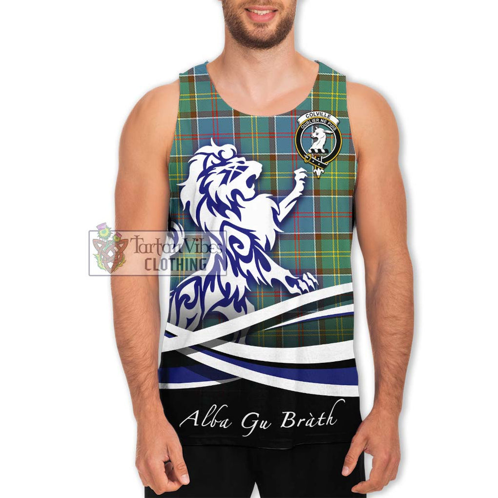 Colville Tartan Men's Tank Top with Alba Gu Brath Regal Lion Emblem Men - Tartanvibesclothing Shop