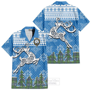 Colville Clan Christmas Hawaiian Shirt Celtic Reindeer Style