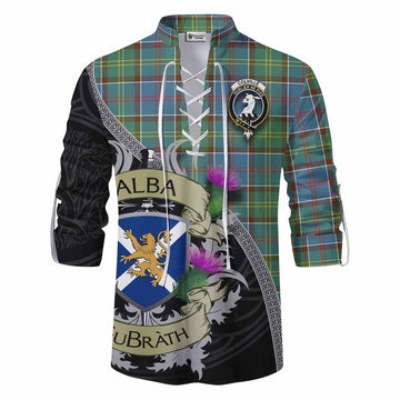 Tartan Vibes Clothing Colville Tartan Family Crest Ghillie Kilt Shirt Lion Rampant Royal Thistle Shield Celtic Inspired