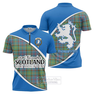 Tartan Vibes Clothing Colville Family Crest Tartan Zipper Polo Shirt Celebrate Saint Andrew's Day in Style
