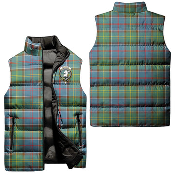 Colville Tartan Sleeveless Puffer Jacket with Family Crest