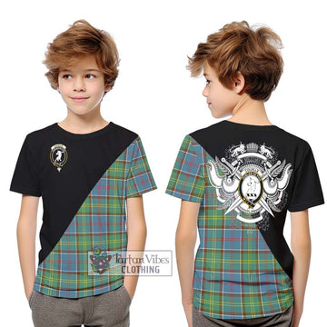 Colville Tartan Kid T-Shirt with Family Crest and Military Logo Style Youth XL Size14 - Tartanvibesclothing Shop