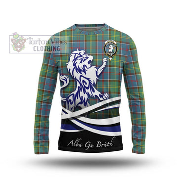 Colville Tartan Long Sleeve T-Shirt with Alba Gu Brath Regal Lion Emblem Unisex - Tartanvibesclothing Shop