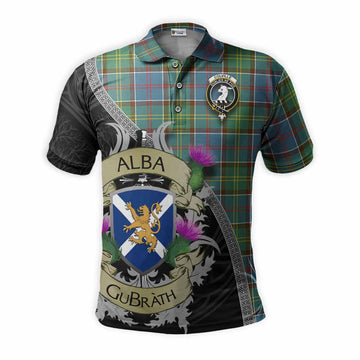 Colville Tartan Family Crest Polo Shirt Lion Rampant Royal Thistle Shield Celtic Inspired