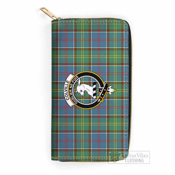 Colville Tartan Women's Leather Wallet with Family Crest