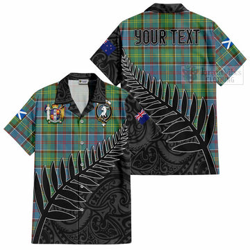Colville Crest Tartan Hawaiian Shirt with New Zealand Silver Fern Half Style