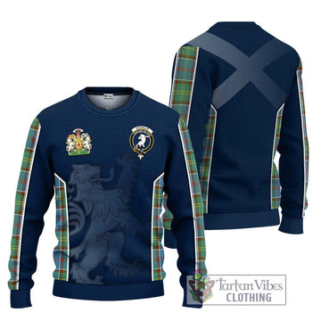 Colville Tartan Knitted Sweater with Family Crest and Lion Rampant Vibes Sport Style Unisex - Tartan Vibes Clothing