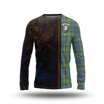 Colville Tartan Family Crest Long Sleeve T-Shirt Alba Gu Brath Be Brave Lion Ancient Style