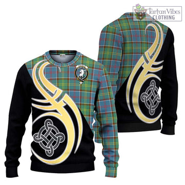 Colville Tartan Knitted Sweater with Family Crest and Celtic Symbol Style Unisex - Tartan Vibes Clothing