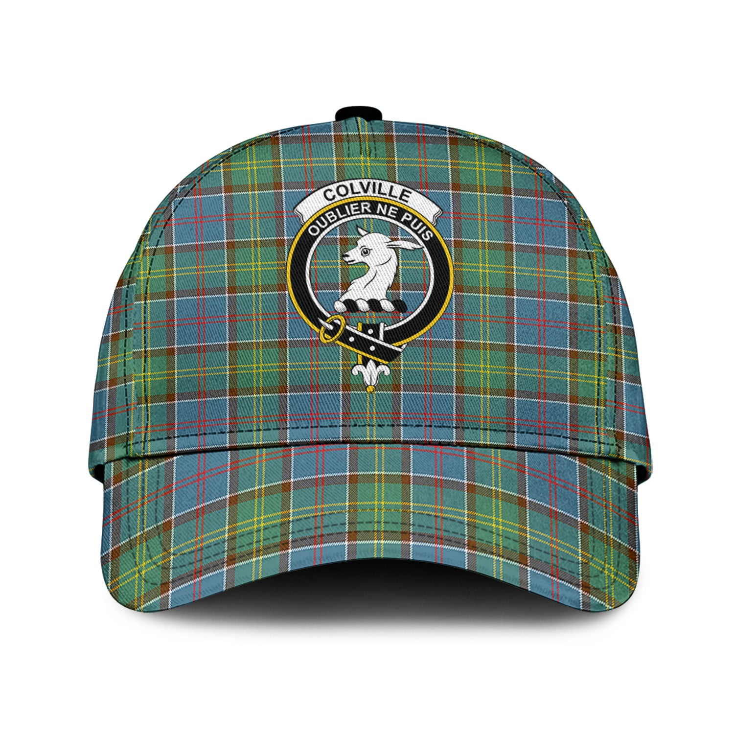 colville-tartan-classic-cap-with-family-crest