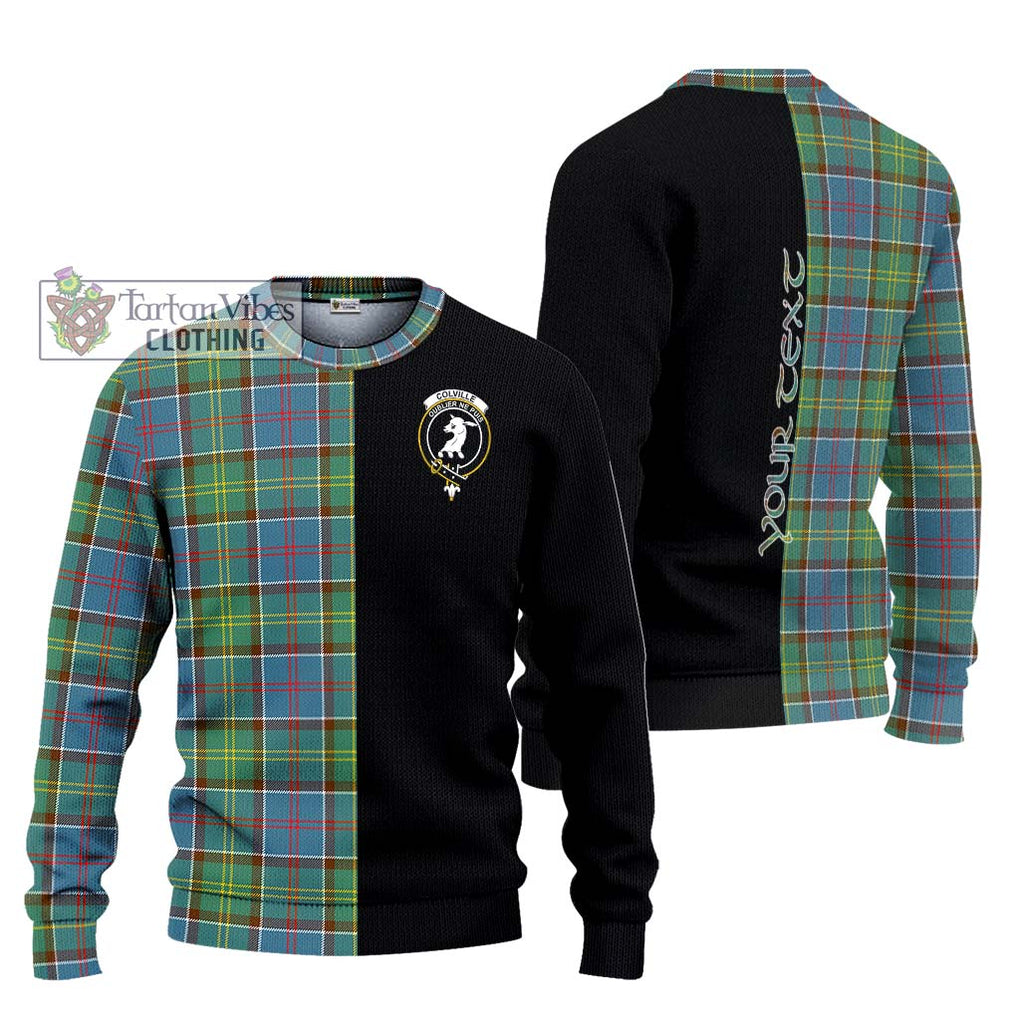 Colville Tartan Knitted Sweater with Family Crest and Half Of Me Style Unisex - Tartanvibesclothing Shop