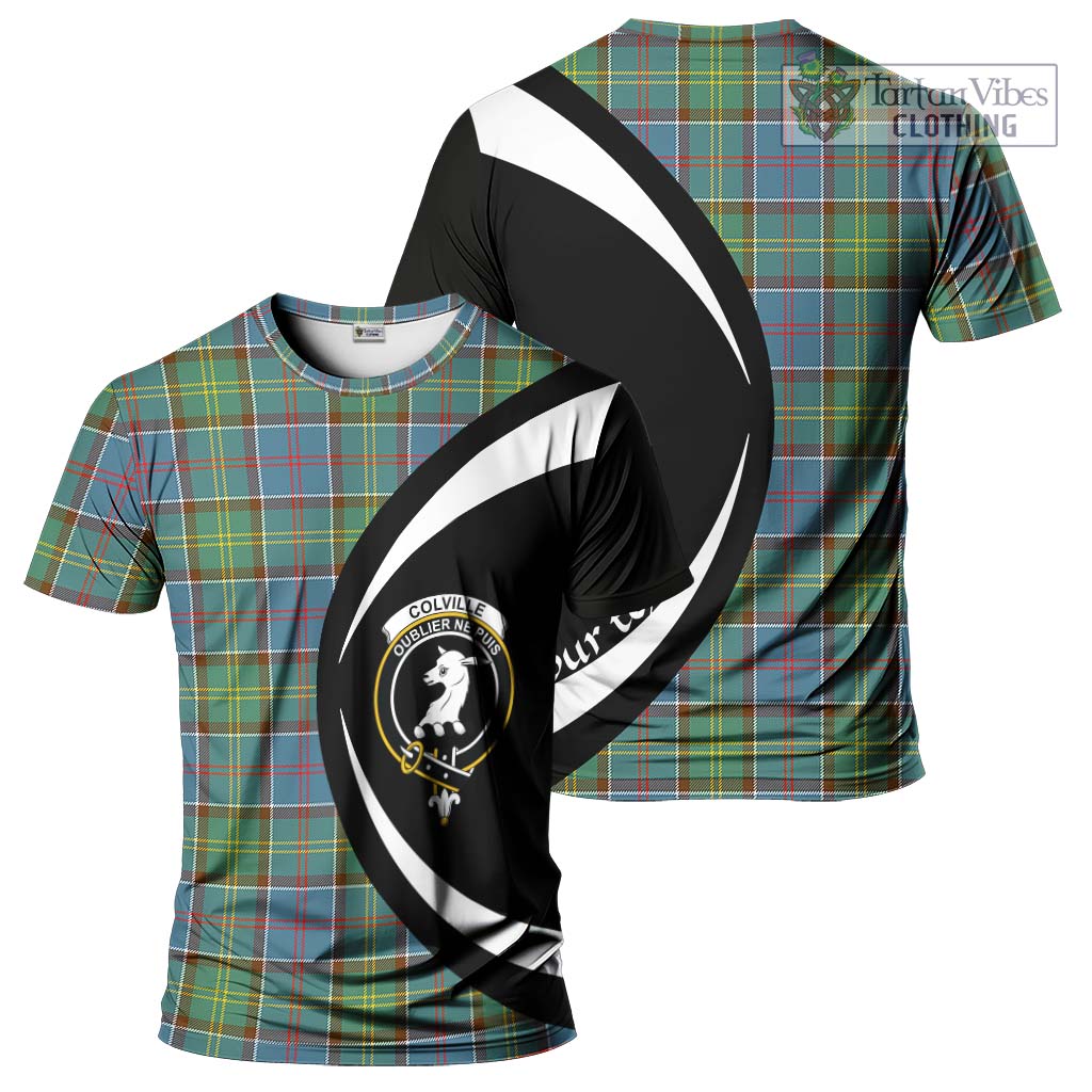 Tartan Vibes Clothing Colville Tartan T-Shirt with Family Crest Circle Style