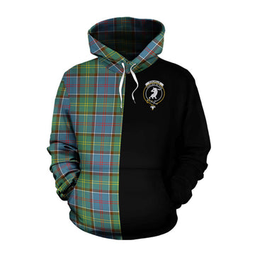 Tartan Vibes Clothing Colville Tartan Cotton Hoodie with Family Crest and Half Of Me Style