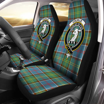 Colville Tartan Car Seat Cover with Family Crest One Size - Tartanvibesclothing