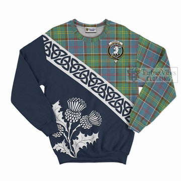 Tartan Vibes Clothing Colville Tartan Sweatshirt Featuring Thistle and Scotland Map