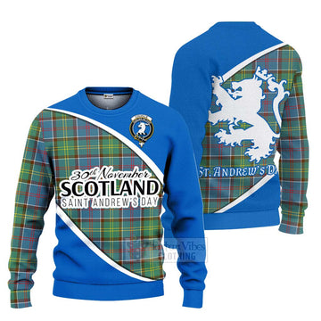 Tartan Vibes Clothing Colville Family Crest Tartan Knitted Sweater Celebrate Saint Andrew's Day in Style