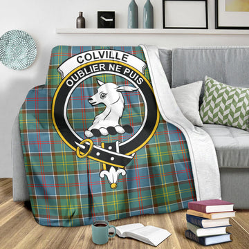 Colville Tartan Blanket with Family Crest