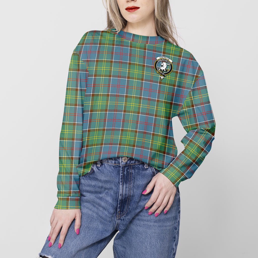 Colville Tartan Sweatshirt with Family Crest - Tartan Vibes Clothing