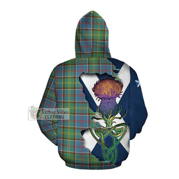 Tartan Vibes Clothing Colville Tartan Family Crest Cotton Hoodie Scottish Thistle Celtic Inspired