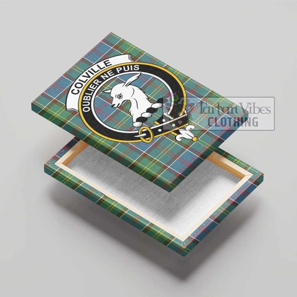 Colville Tartan Canvas Print Wall Art with Family Crest - Tartan Vibes Clothing