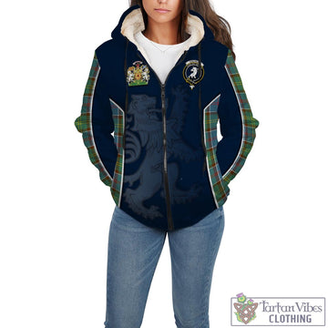 Colville Tartan Sherpa Hoodie with Family Crest and Lion Rampant Vibes Sport Style