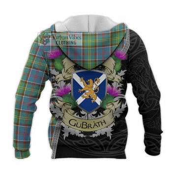 Colville Tartan Family Crest Knitted Hoodie Lion Rampant Royal Thistle Shield Celtic Inspired