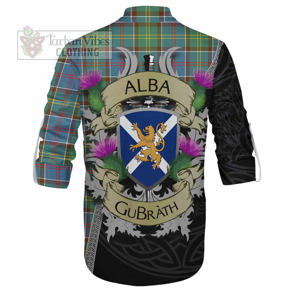 Tartan Vibes Clothing Colville Tartan Family Crest Ghillie Kilt Shirt Lion Rampant Royal Thistle Shield Celtic Inspired