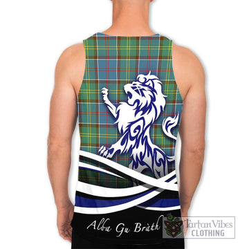 Colville Tartan Men's Tank Top with Alba Gu Brath Regal Lion Emblem - Tartanvibesclothing Shop