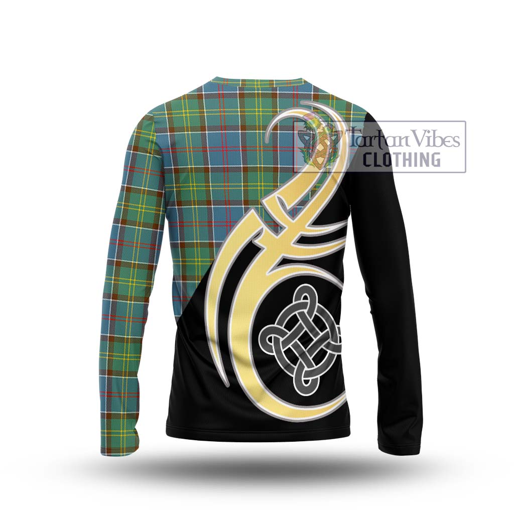 Colville Tartan Long Sleeve T-Shirt with Family Crest and Celtic Symbol Style - Tartan Vibes Clothing