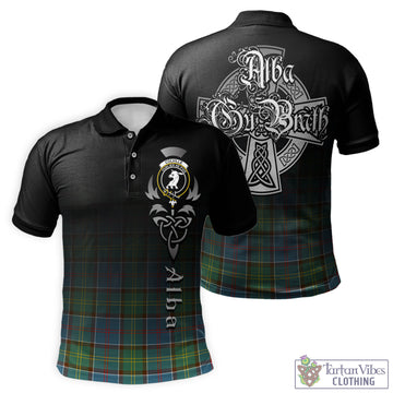 Colville Tartan Polo Shirt Featuring Alba Gu Brath Family Crest Celtic Inspired