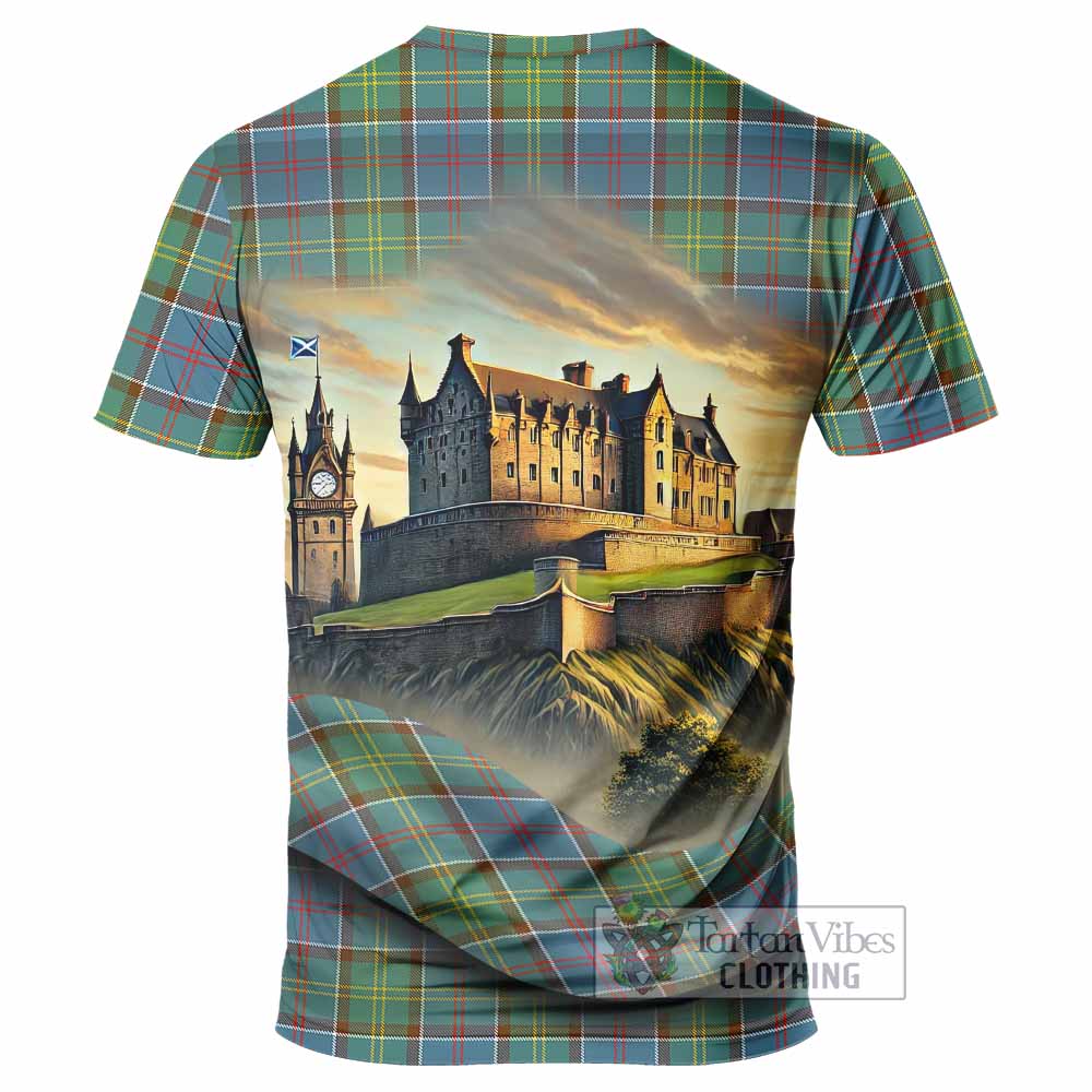 Tartan Vibes Clothing Colville Tartan Family Crest T-Shirt with Scottish Ancient Castle Stype
