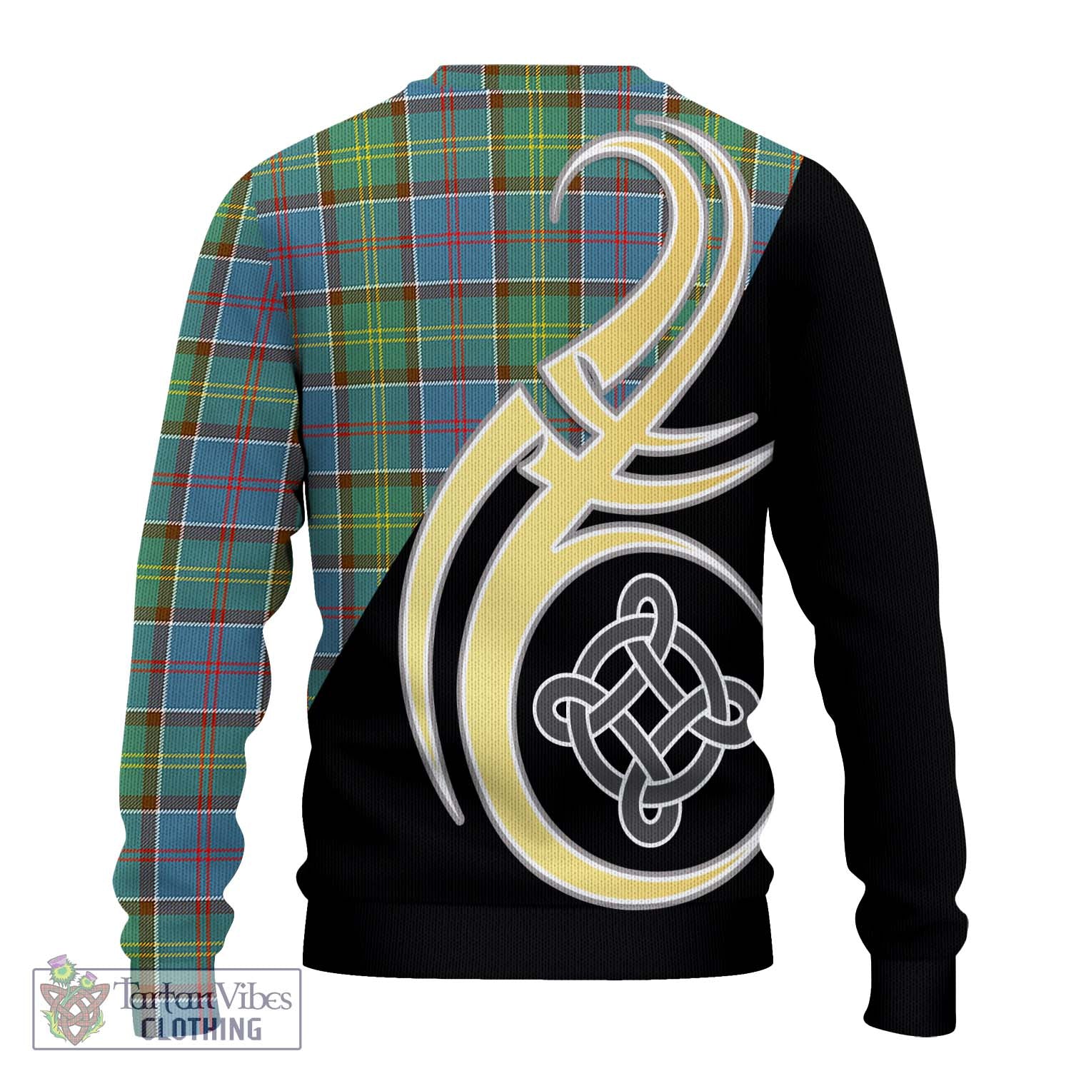 Colville Tartan Knitted Sweater with Family Crest and Celtic Symbol Style - Tartan Vibes Clothing