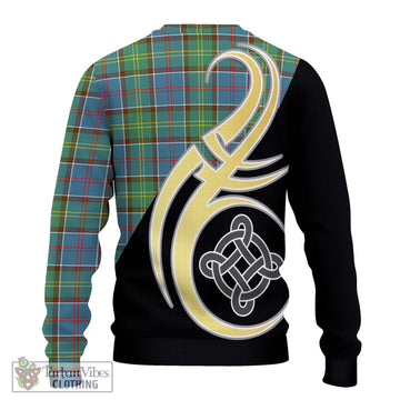 Colville Tartan Knitted Sweater with Family Crest and Celtic Symbol Style - Tartan Vibes Clothing